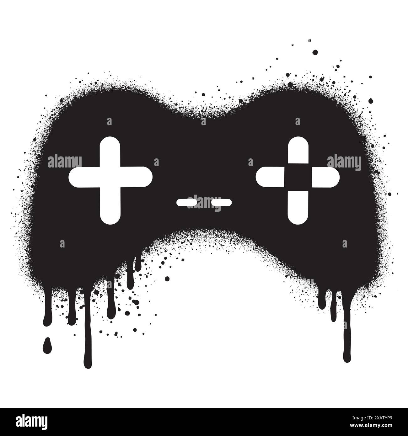 Spray Painted Graffiti joystick Sprayed isolated with a white background. Stock Vector