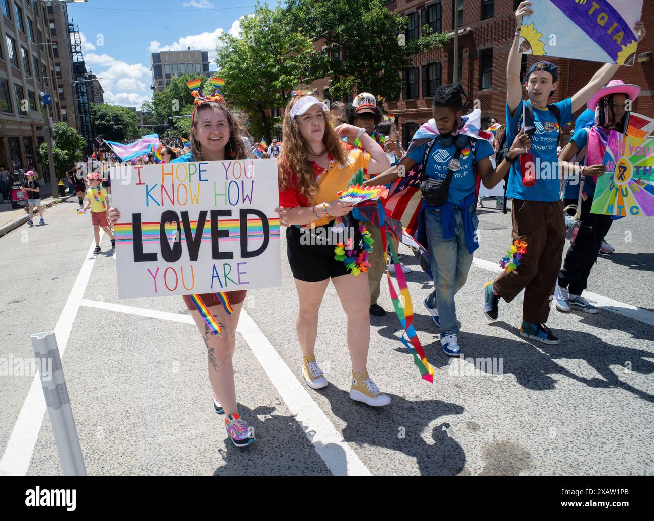 Boston, Massachusetts, USA June 8, 2024. Boston Gay Pride parade through the streets of Boston