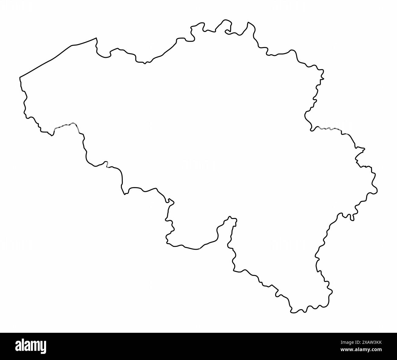 Belgium outline map isolated on white background Stock Vector Image ...