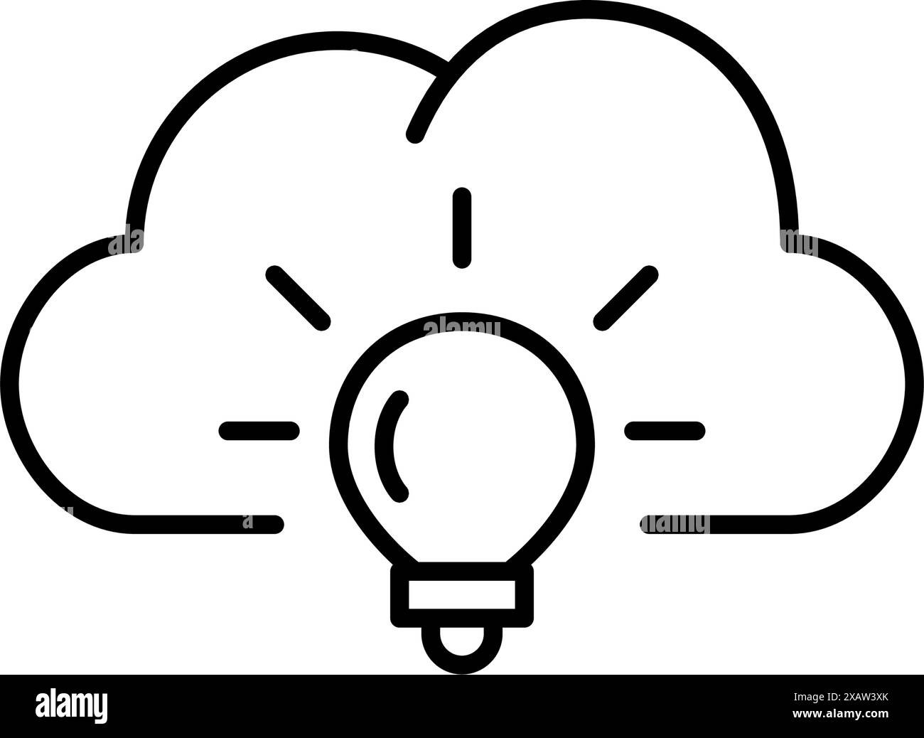 Cloud innovation and smart data storage solutions. Light bulb. Pixel perfect, editable stroke vector icon Stock Vector