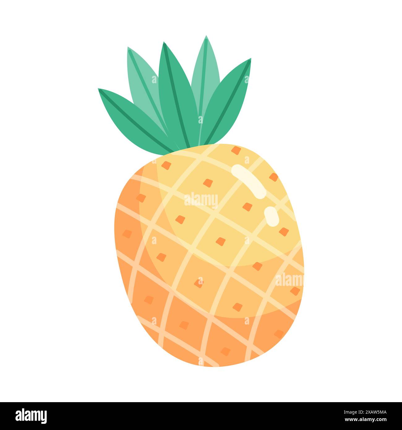 Pineapple fruit illustration isolated flat Stock Vector Image & Art - Alamy