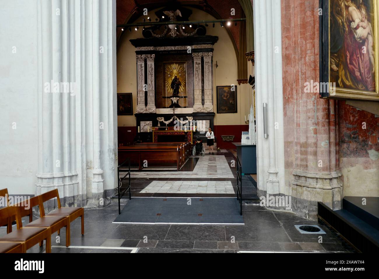 Side chapel at the Cathedral of our Lady in Antwerp Stock Photo