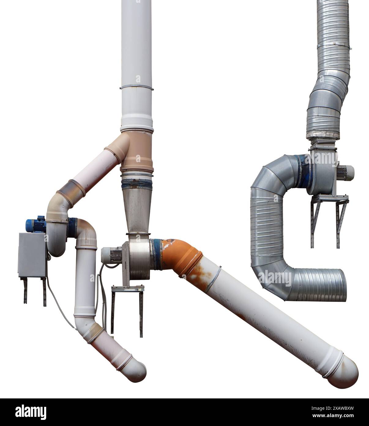 The building's ventilation system uses electric motors and pipes made