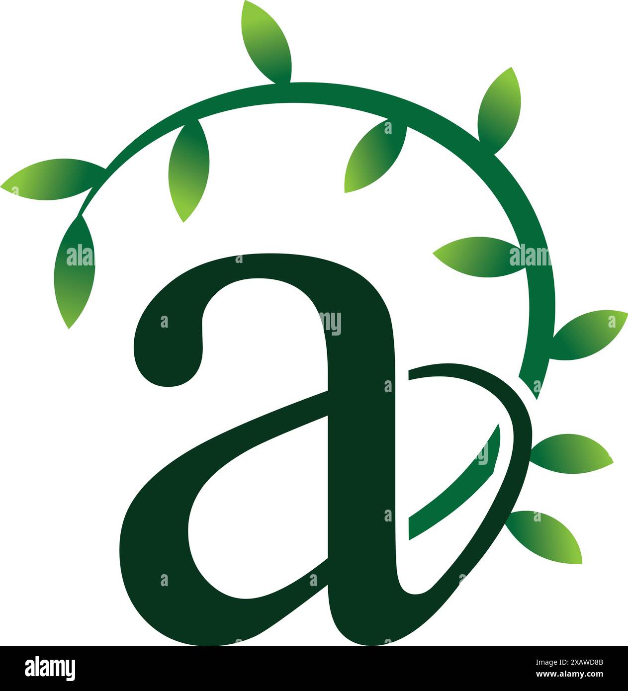 A Letter Logo. Green Color. Leaf Style - Vector Stock Vector Image ...