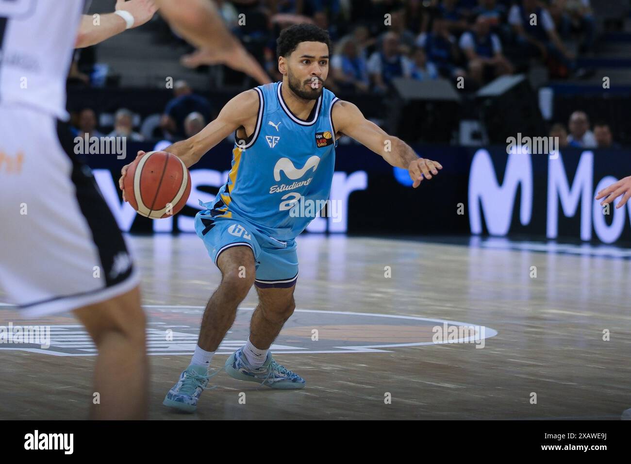 Movistar Estudiantes player in action during Final Four LEB Oro 2024 ...