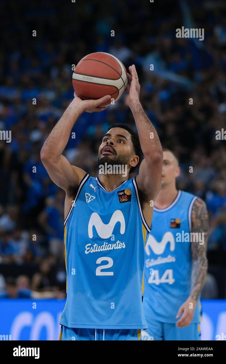 Movistar Estudiantes player in action during Final Four LEB Oro 2024 ...
