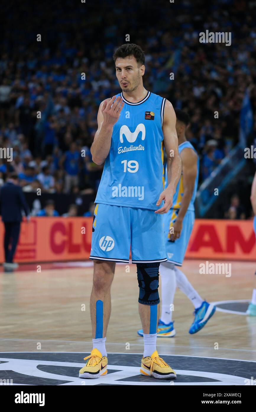 Movistar Estudiantes player in action during Final Four LEB Oro 2024 ...
