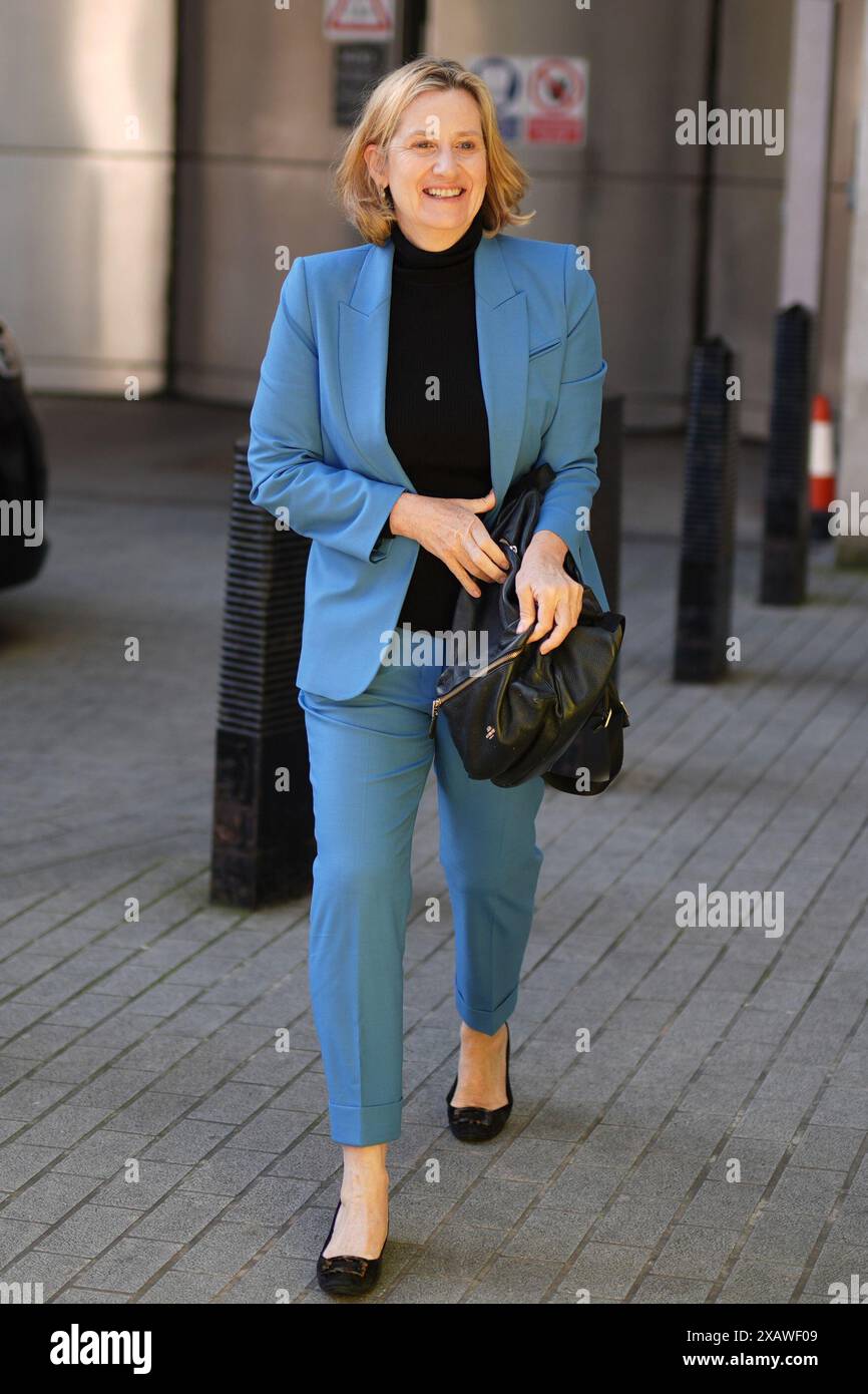 Amber Rudd arrives at BBC Broadcasting House in London, to appear on ...