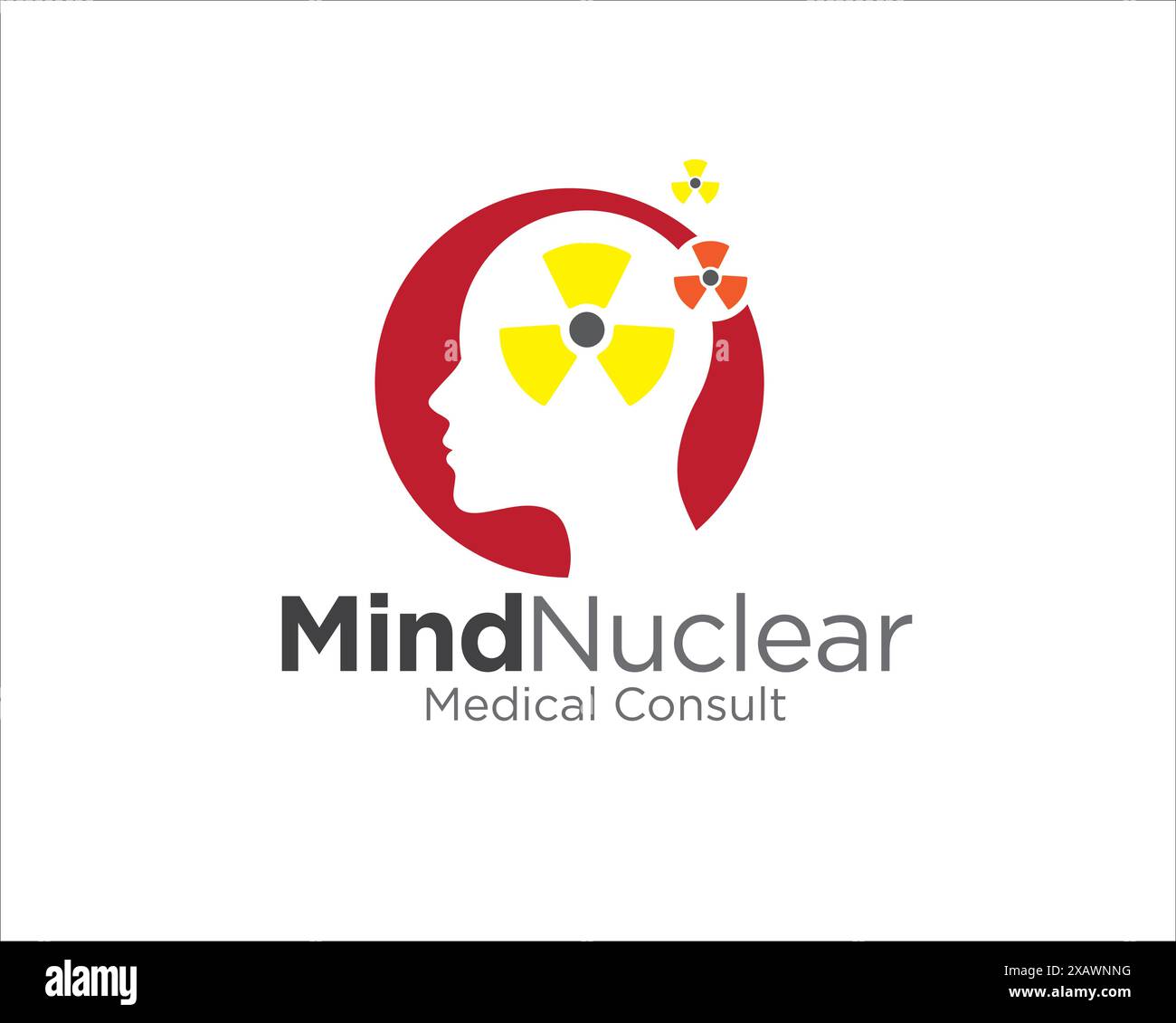 mind nuclear logo designs for medical consult logo Stock Vector