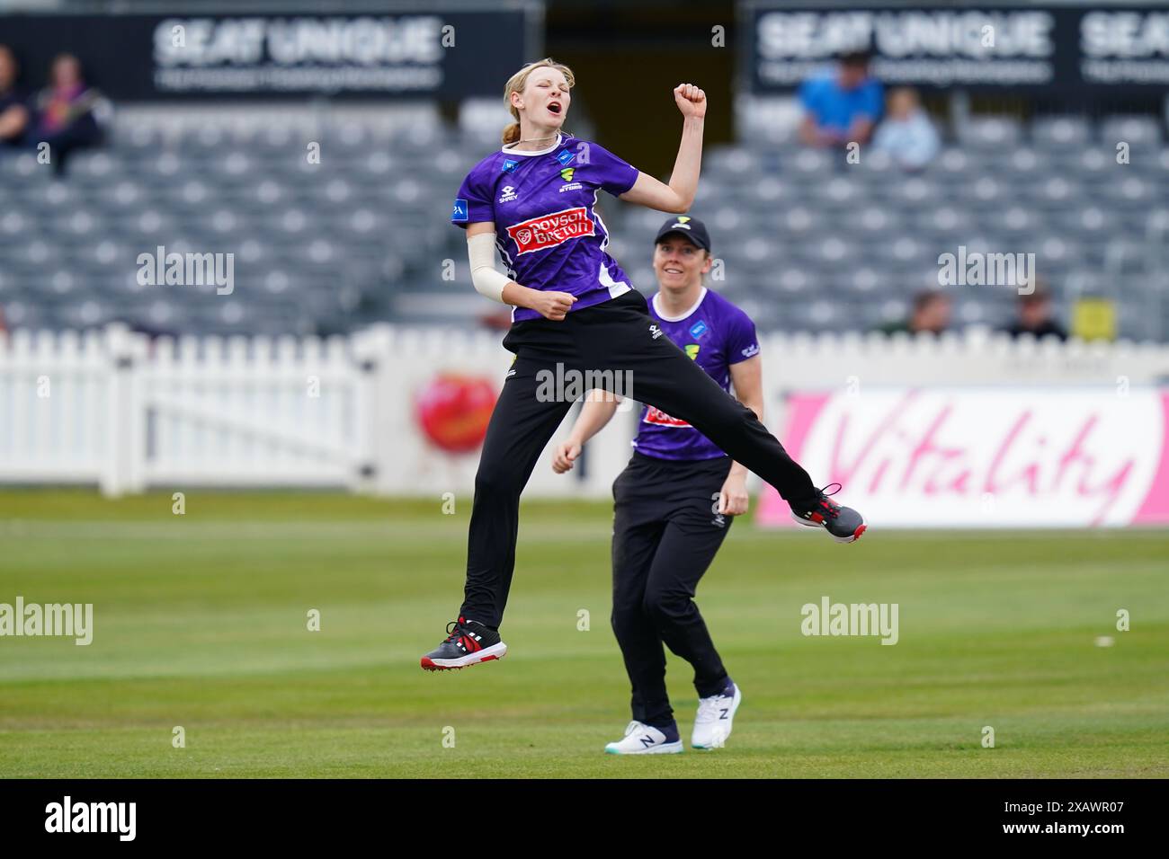 Bristol, UK, 9 June 2024. Western Storm's Sophia Smale celebrates ...