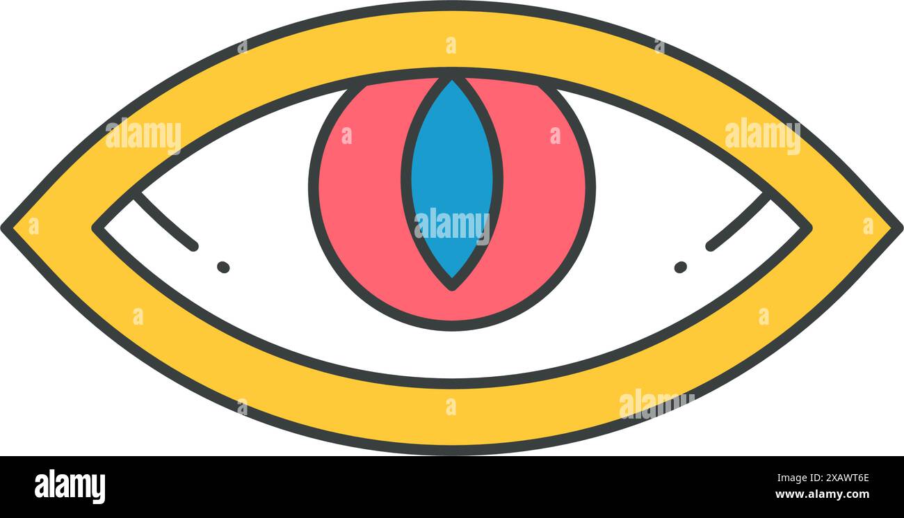 Comic animal eye vertical eyeball red lens psychedelic spiritual mythic ...
