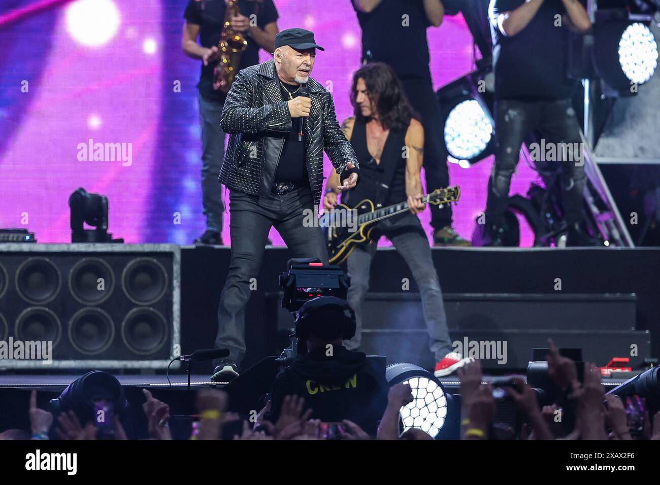 Vasco Rossi performs live on stage during Vasco Live 2024 at San Siro Stadium on June 08, 2024