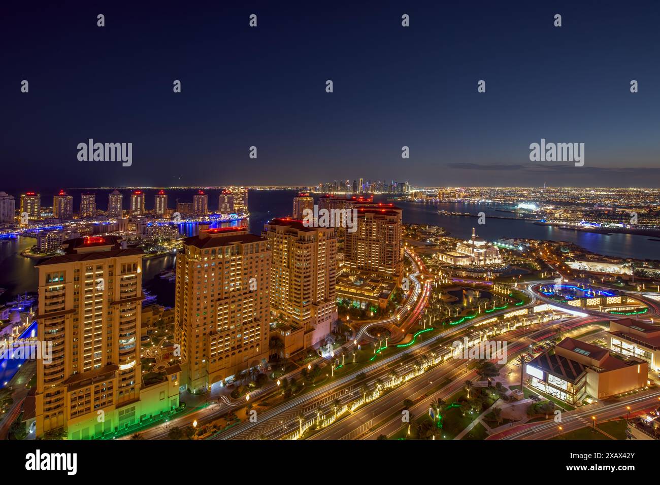 Pearl Qatar Porto Arabia Aerial view Doha Qatar Stock Photo - Alamy