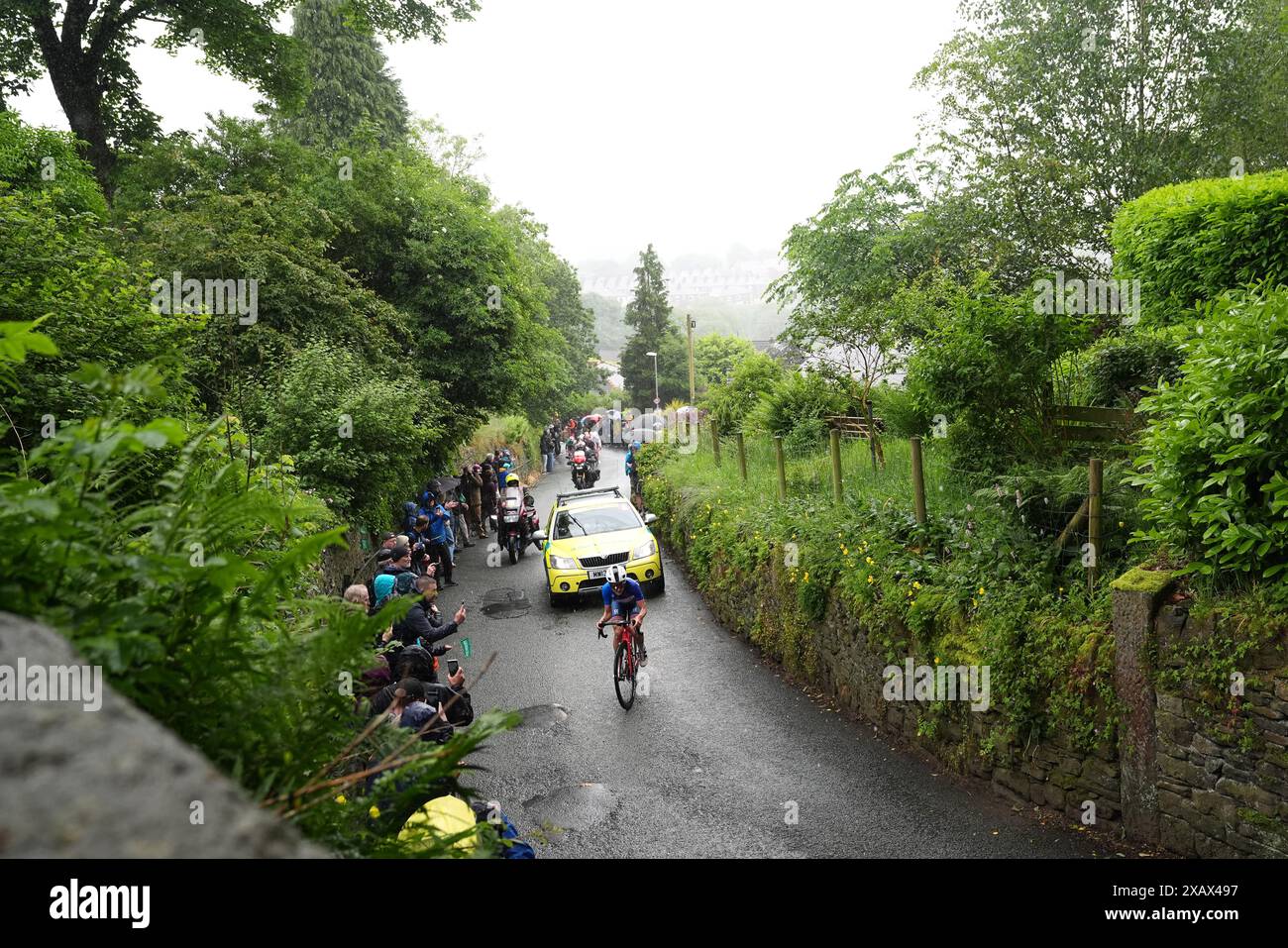 Lidl-Trek's Lizzie Deignan heading up The Rake hill climb in Ramsbottom ...
