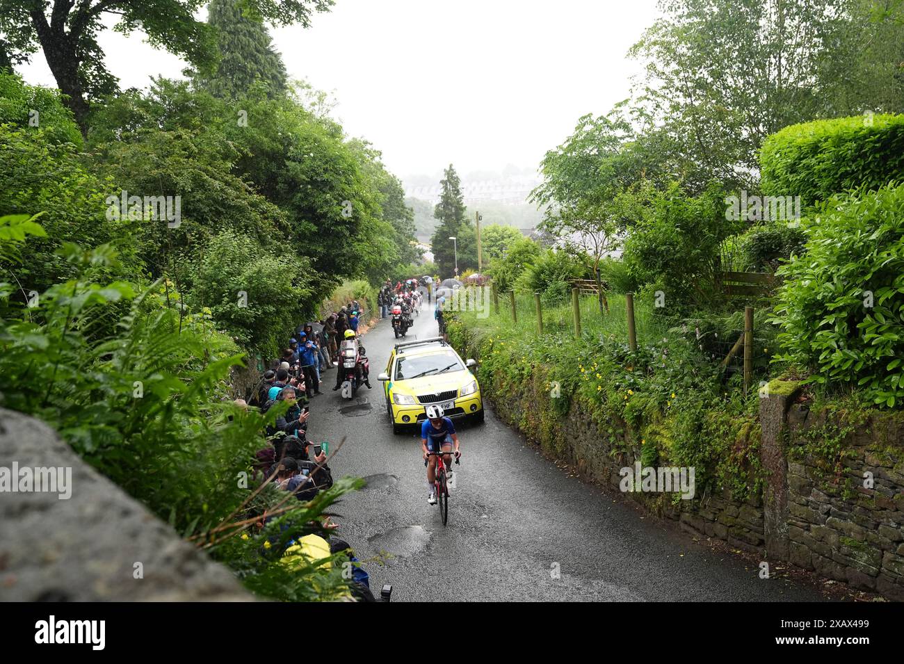 Lidl-Trek's Lizzie Deignan heading up The Rake hill climb in Ramsbottom ...