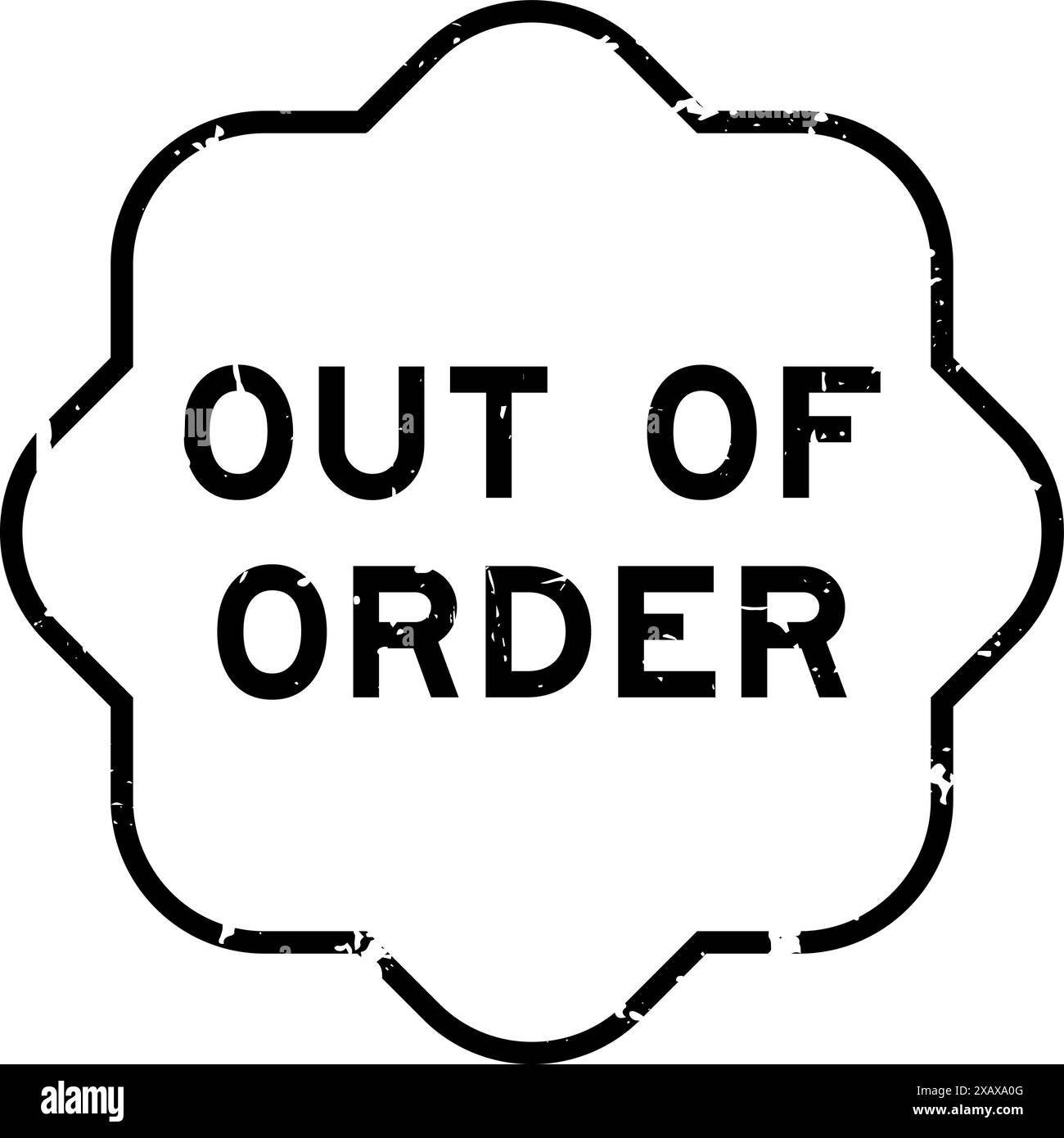 Grunge black out of order word rubber seal stamp on white background ...