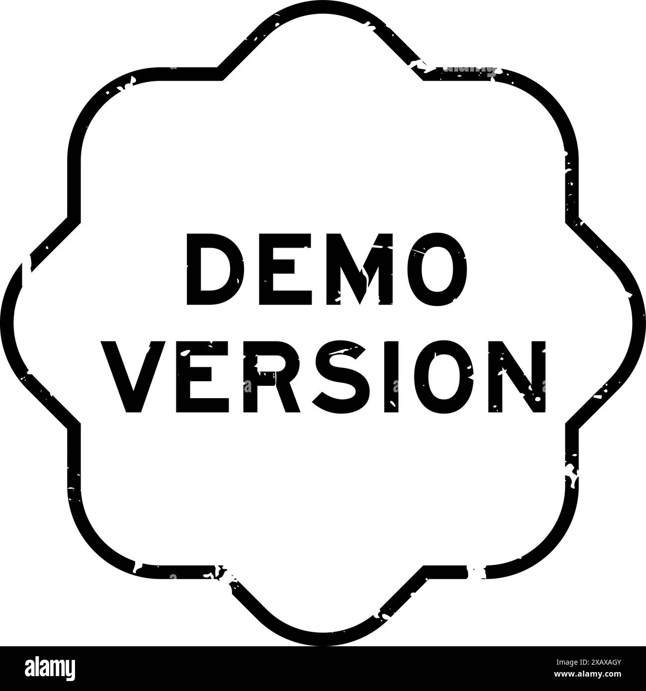 Grunge black demo version word rubber seal stamp on white background Stock Vector