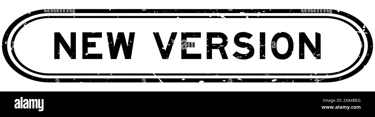 Grunge black new version word rubber seal stamp on white background ...