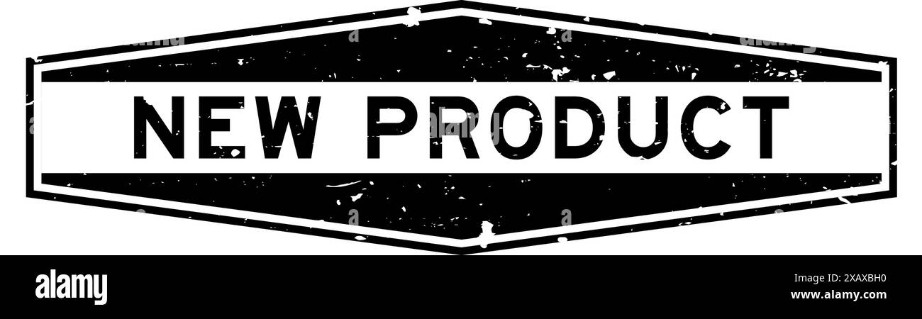 Grunge black new product word hexagon rubber seal stamp on white ...