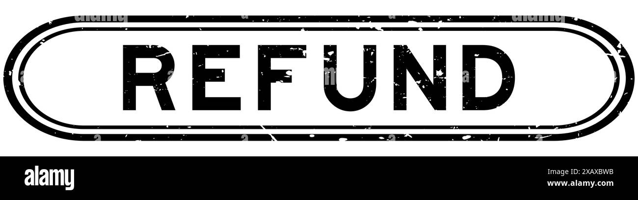 Grunge black refund word rubber seal stamp on white background Stock ...