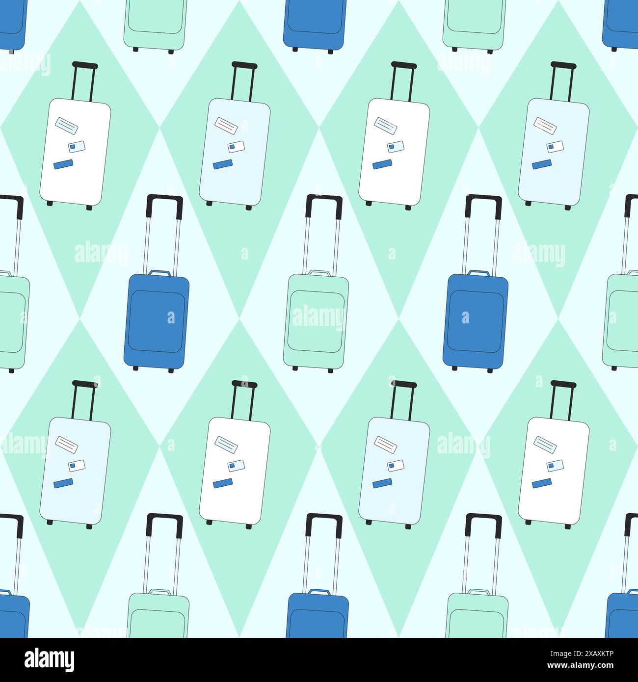 Travel seamless pattern. Luggage endless repeatable background. Vector ...
