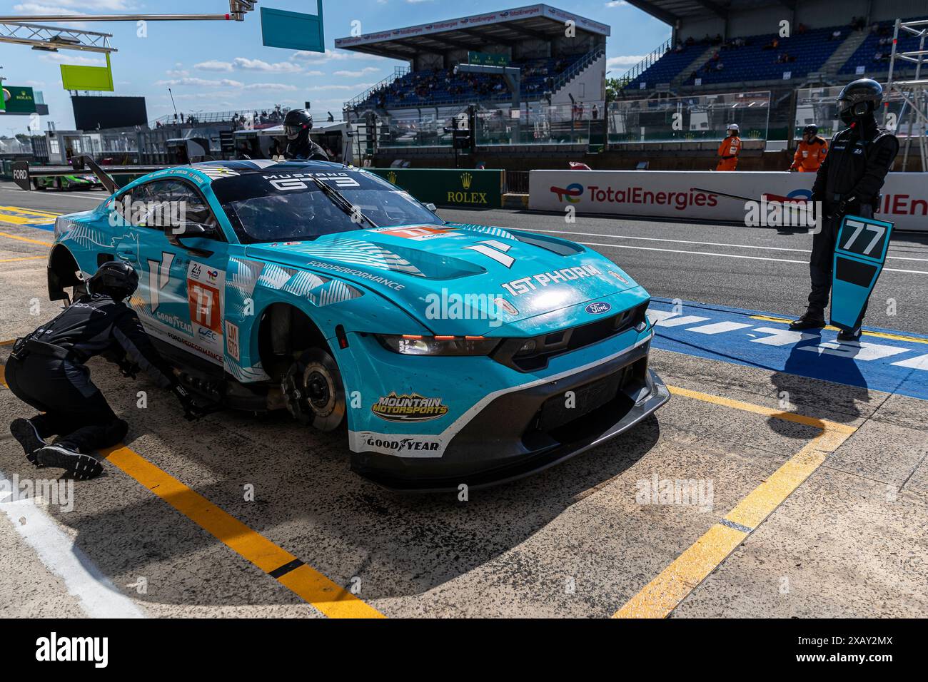 Le Mans, France, June 09 2024#77 Proton Competition (DEU) Ford Mustang ...