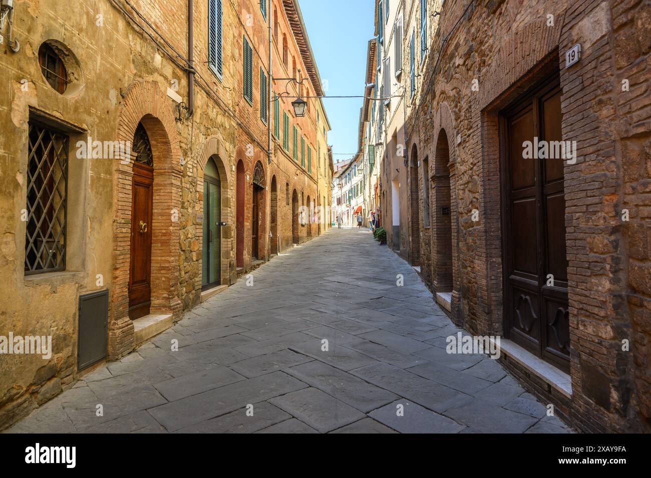 Montalcino, Italy - April 26, 2023: Montalcino town in Tuscany during spring day. Italy Stock Photo