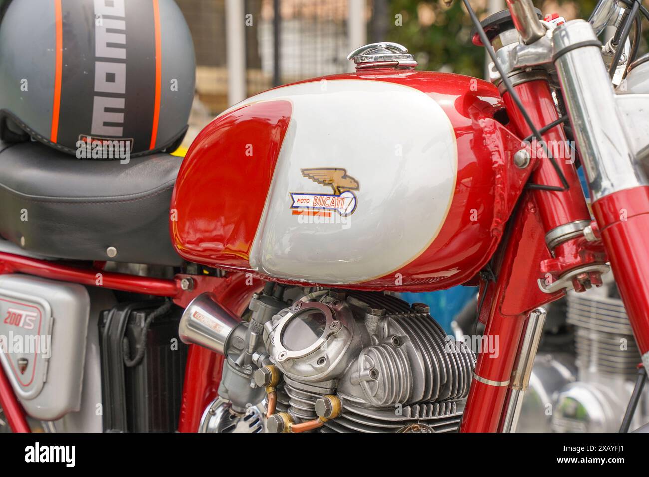 Classic Moto Ducati 200TS on display at an annual Classic motorcycle