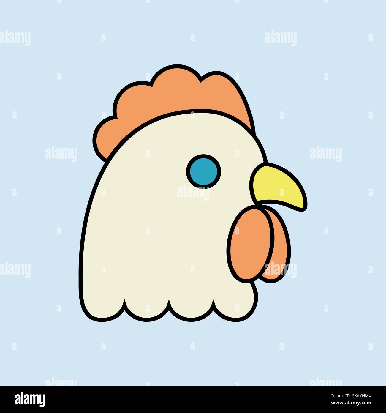 Chicken flat icon. Animal head. Farm sign. Graph symbol for your web ...