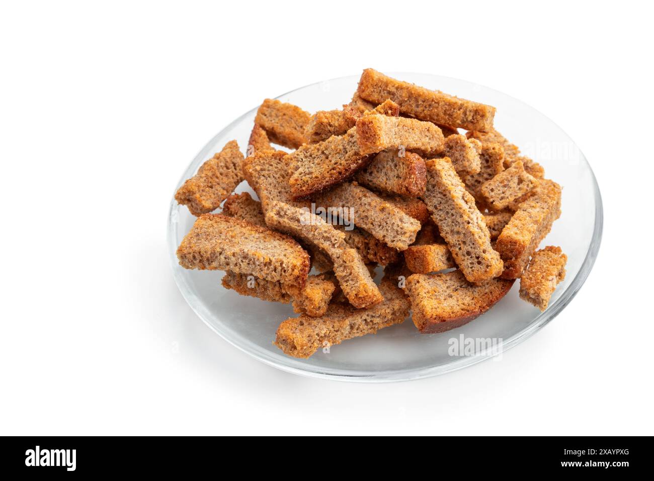 Rye Bread  crackers isolated on white background Stock Photo