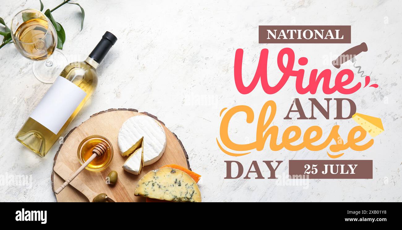 Banner for National Wine and Cheese Day Stock Photo Alamy