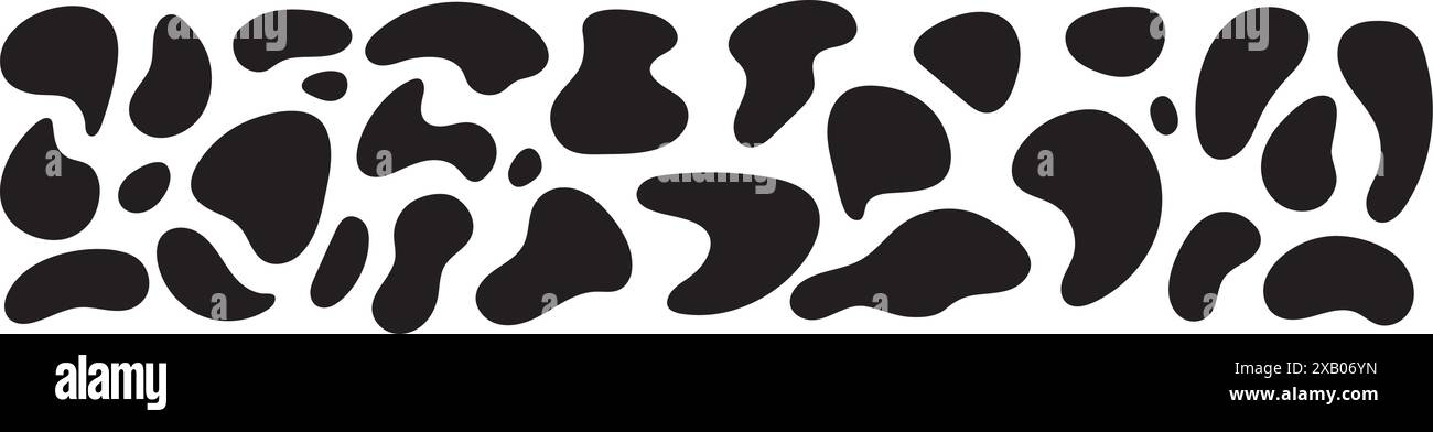 Organic black shape with fluid and irregular form. Abstract blob and ...