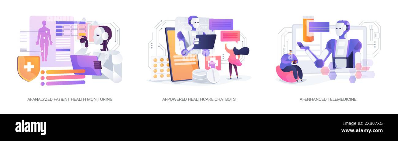 AI technology in Healthcare abstract concept vector illustrations Stock ...