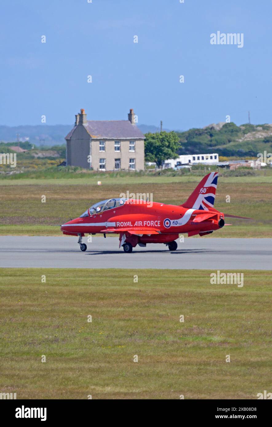 RED ARROW preparing for a formation departure from RAF VALLEY, Anglesey ...
