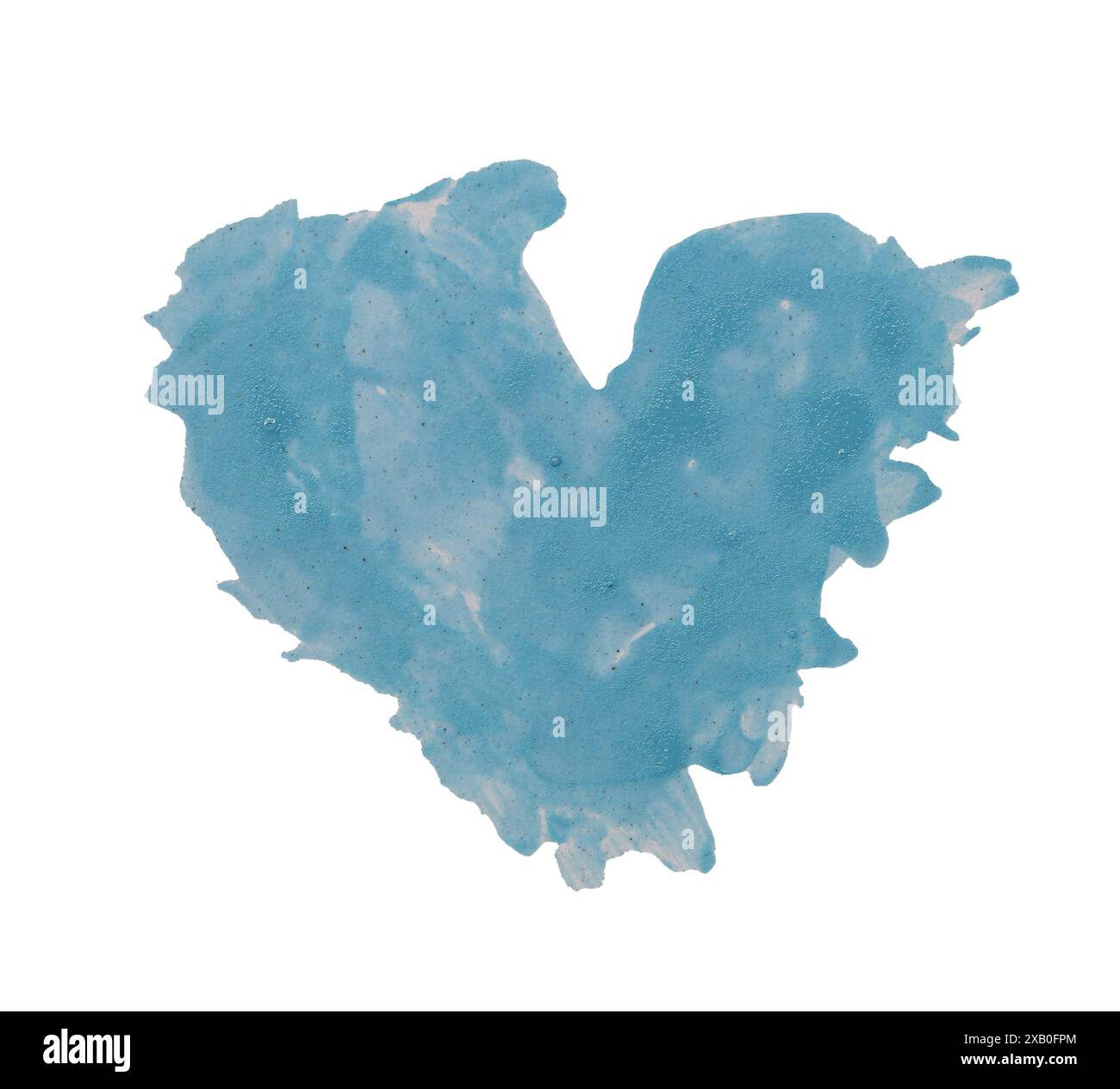 blue watercolor heart shape isolated on white background and have ...