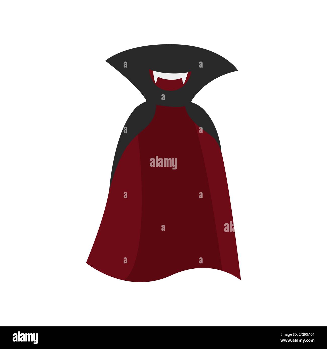 Halloween scary red cloak with vampire smile and sharp teeth vector