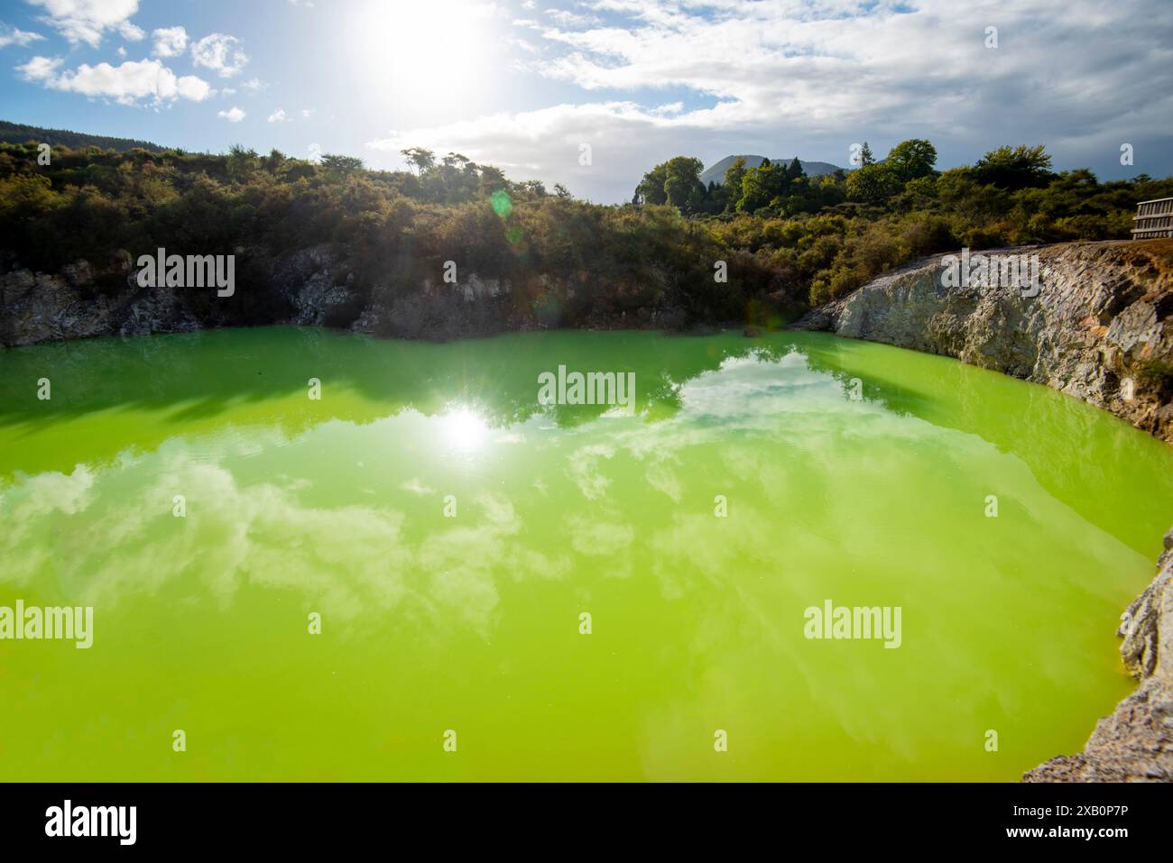 Geothermal Devil's Bath in Waiotapu - New Zealand Stock Photo - Alamy