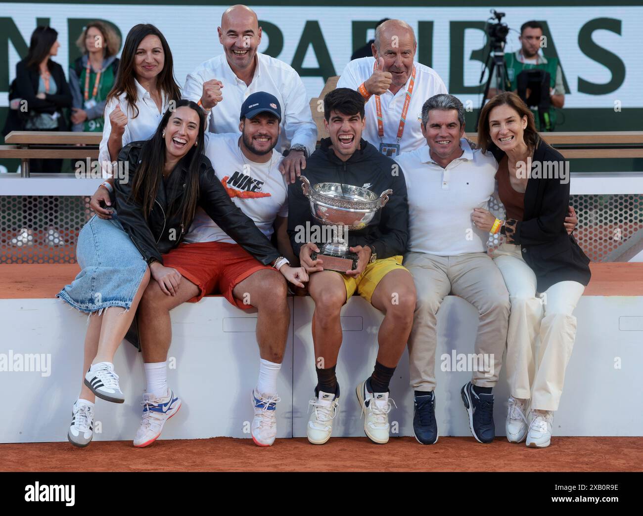 Paris, France. 09th June, 2024. Winner Carlos Alcaraz of Spain poses