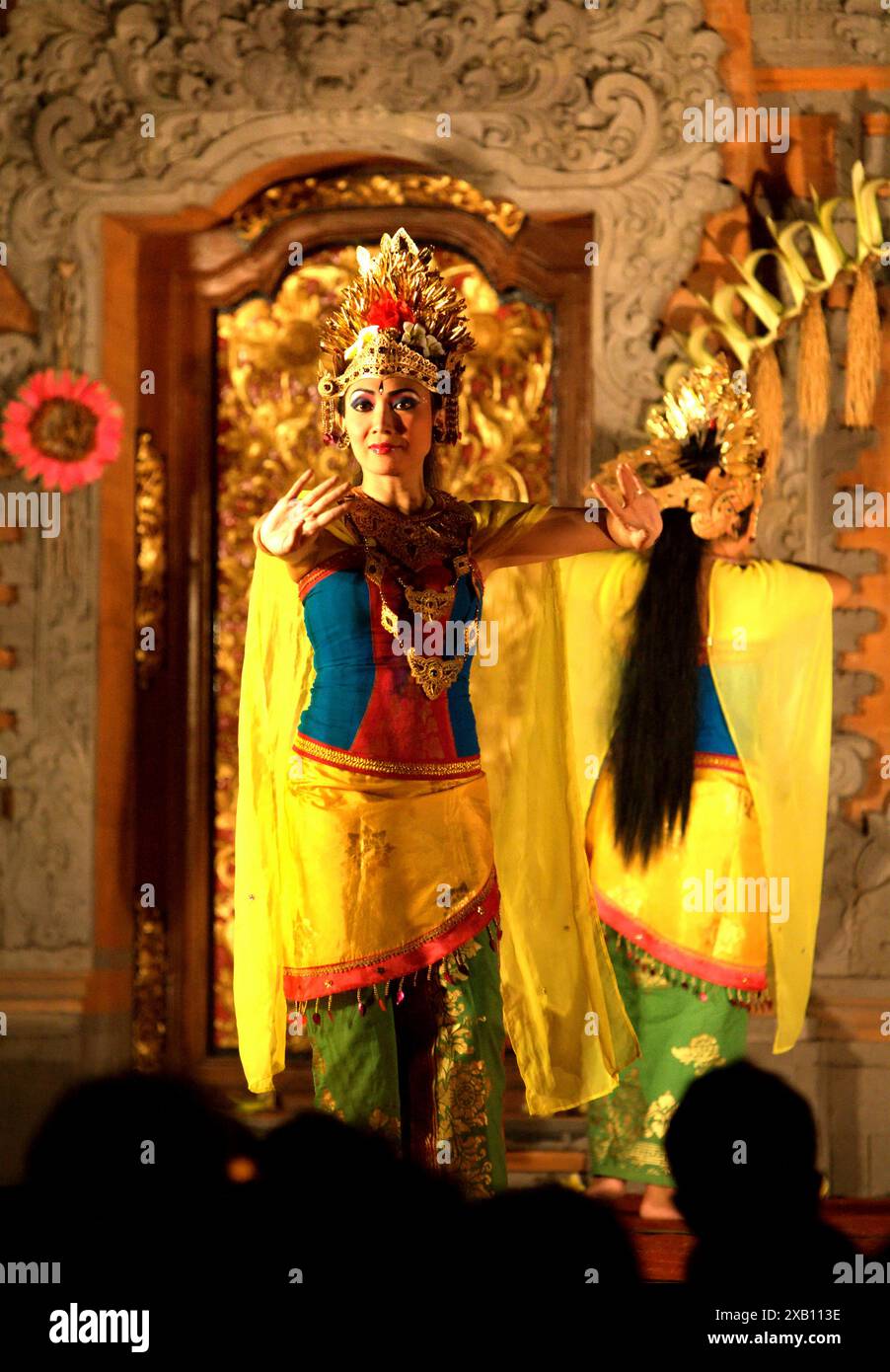 Traditional Balinese legong dance performer during a show at the Royal ...