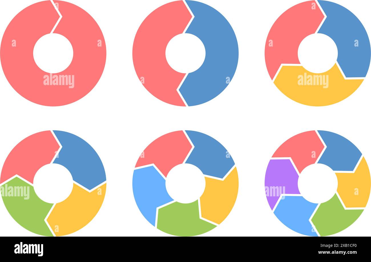 Rotation arrows in circular motion. Color circle arrow combinations
