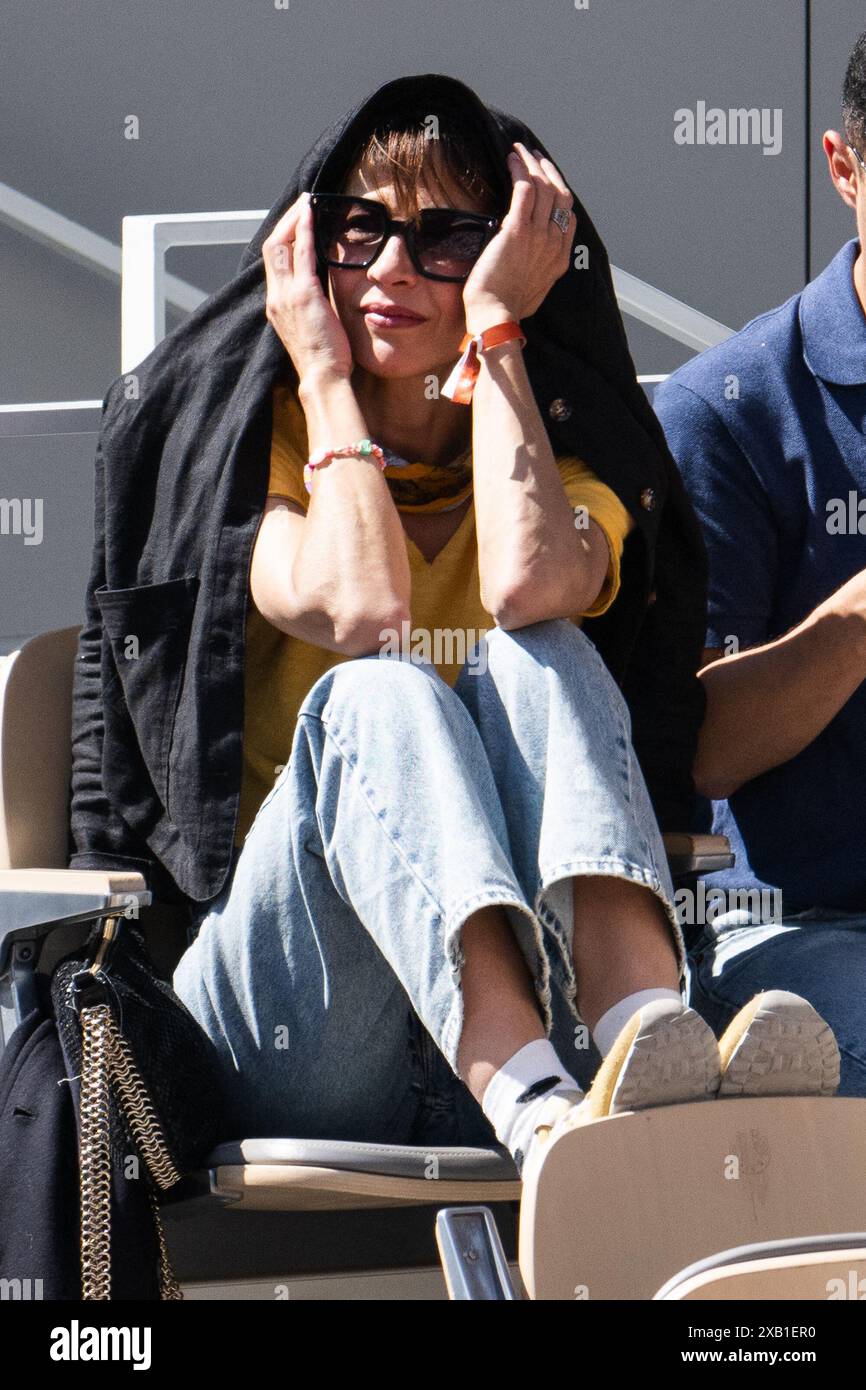 Paris, France. 09th June, 2024. Sophie Marceau attends the 2024 French Open  at Roland Garros on, image size:866x1390