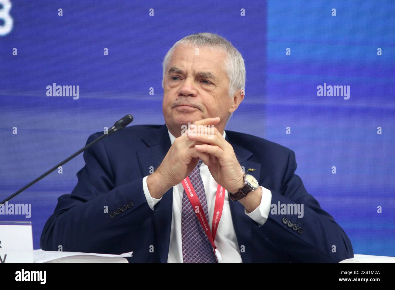 Alexander Medvedev, Chairman of the Board, Football Club Zenit, attends a session on International Promotion. Development of New Tourism Offers and Products in the framework of the St. Petersburg International Economic Forum 2024 (SPIEF 2024). Stock Photo