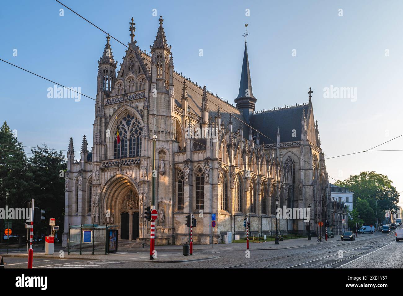 Church of Our Lady of Victories at the Sablon, a church in Brussels, Belgium Stock Photo