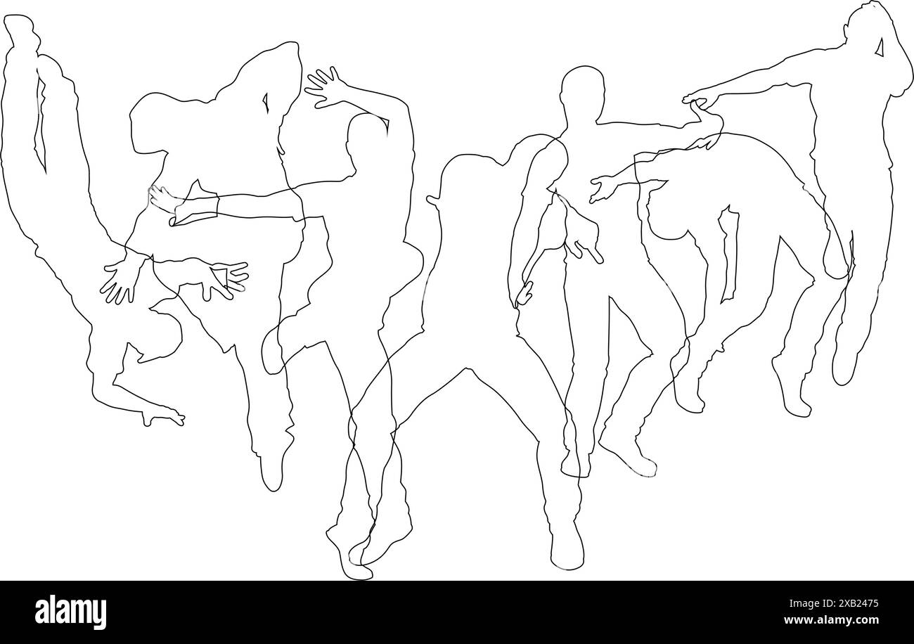 Dancers Silhouette Street Dance Poses Silhouettes Stock Vector Image