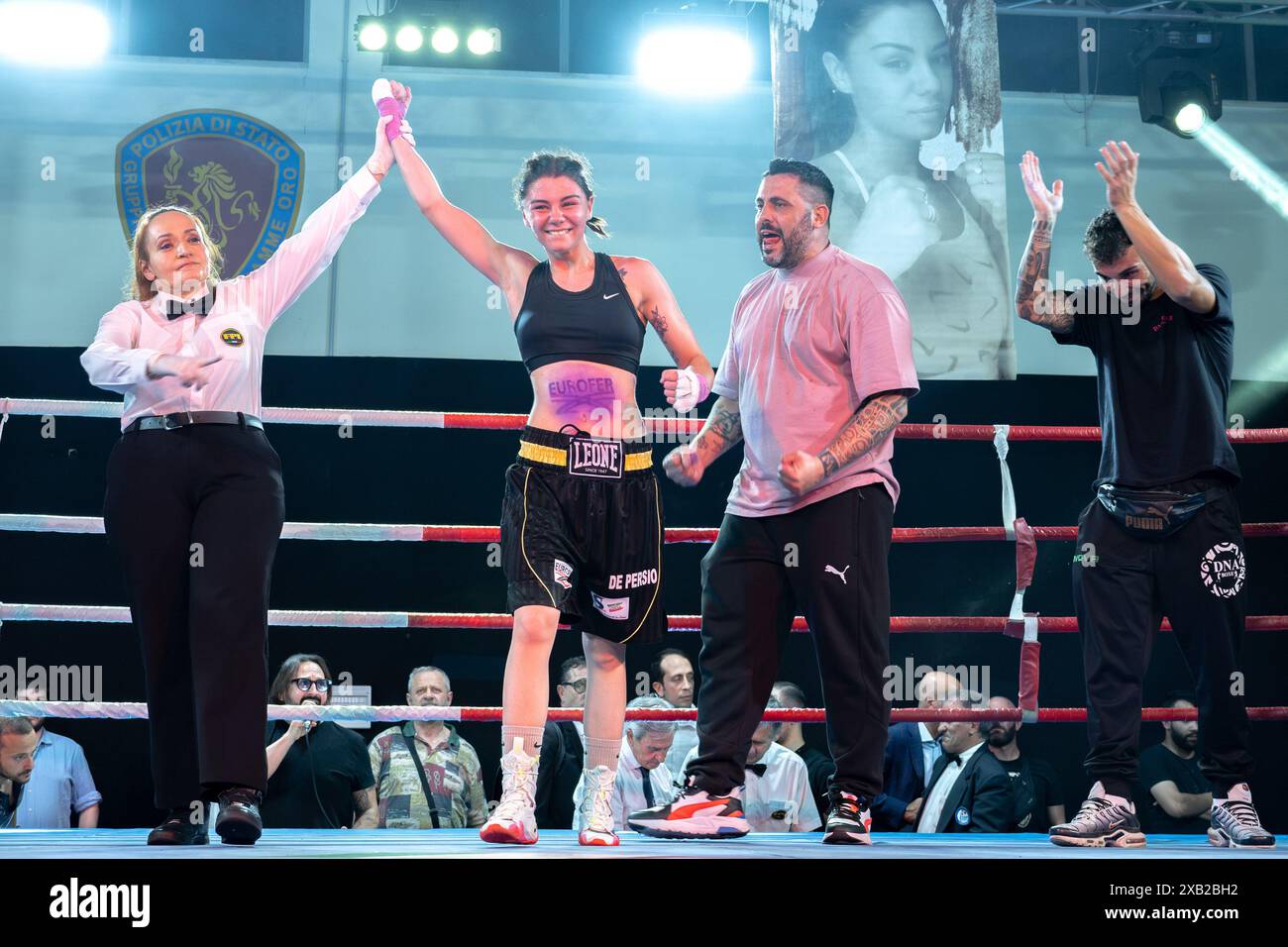 Aurora De Persio new italian champion, during the boxing match valid for the Italian women's