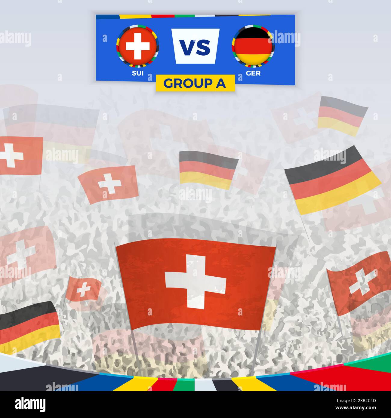 Football fans cheering with flags for the match between Switzerland and ...
