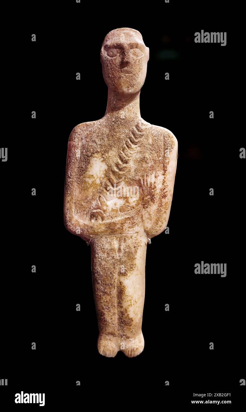 CYCLADIC ART. Figurine of a worrior or hunter, of the Post-canonical ...