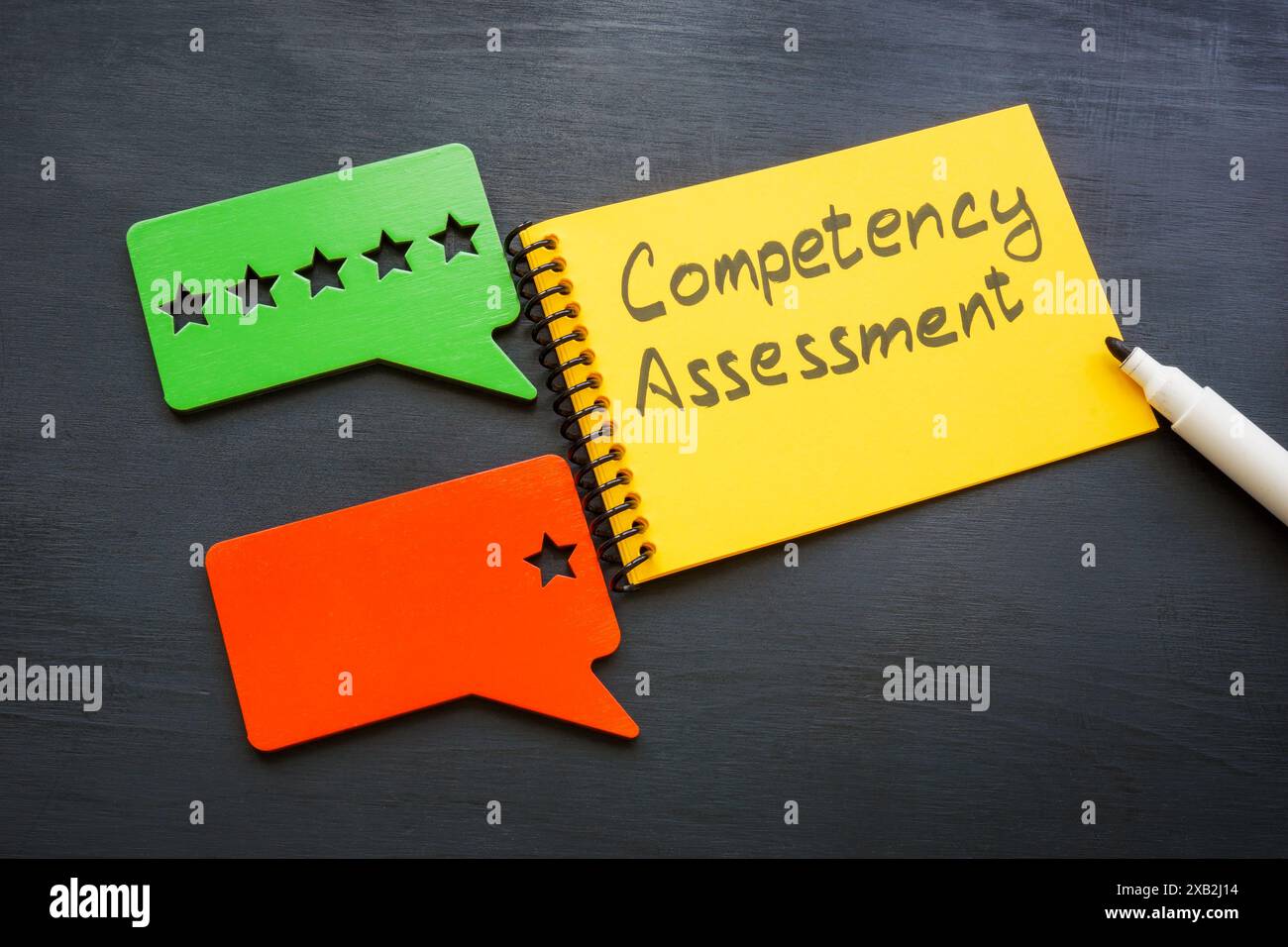 Notepad with inscription competency assessment and rating plates Stock ...