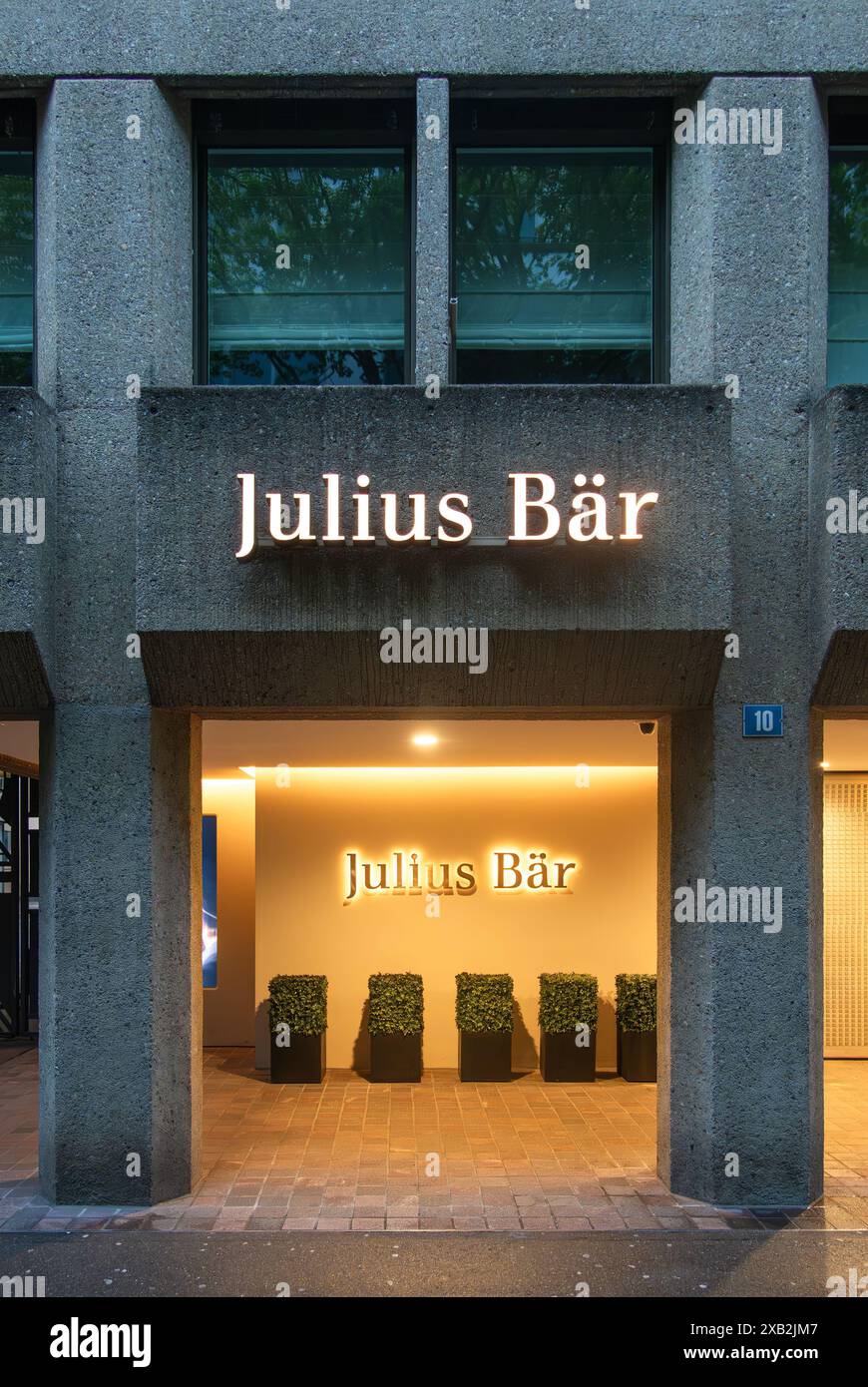 Zurich, Switzerland - May 29, 2024: Julius Bar is a swiss multinational private bank. It is one of the older and largest swiss banking institutions. Stock Photo