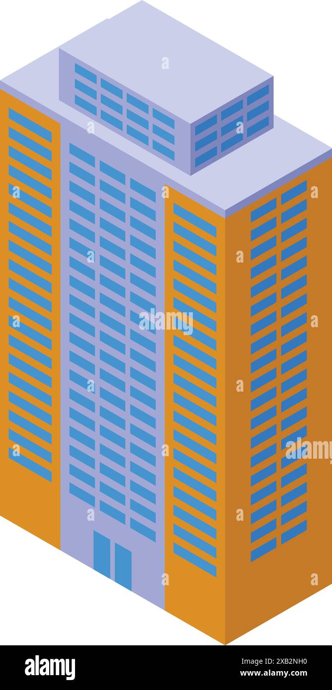Isometric icon of a modern business center office building Stock Vector ...